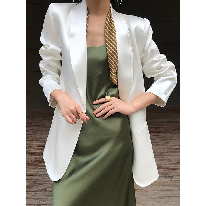 Women Elegant, tailored satin blazer Mune Fashion