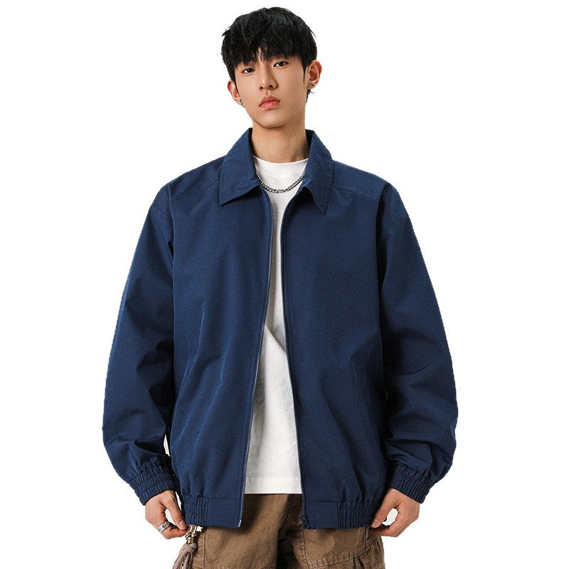 Men's Casual Transition Jacket with Zipper and Elastic Hem Mune Fashion