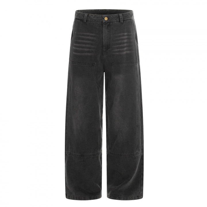 Women's high-cut wide-leg jeans in utility style with patch pockets Mune Fashion