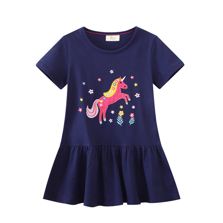 Girls T-Shirt Dress with enchanting unicorn motif Mune Fashion