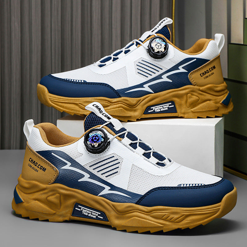 Men's robust outdoor chunky sneakers with twist closure, breathable knitted upper, and profiled cushioning system Mune Fashion