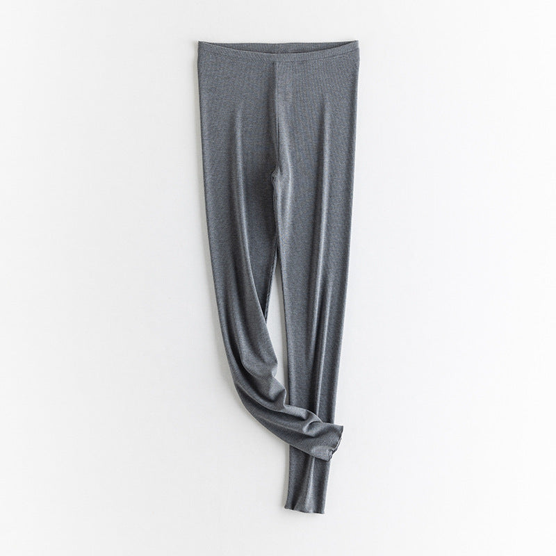 Women's Fine Thermal Leggings with High Elastic Waistband and Slim Silhouette