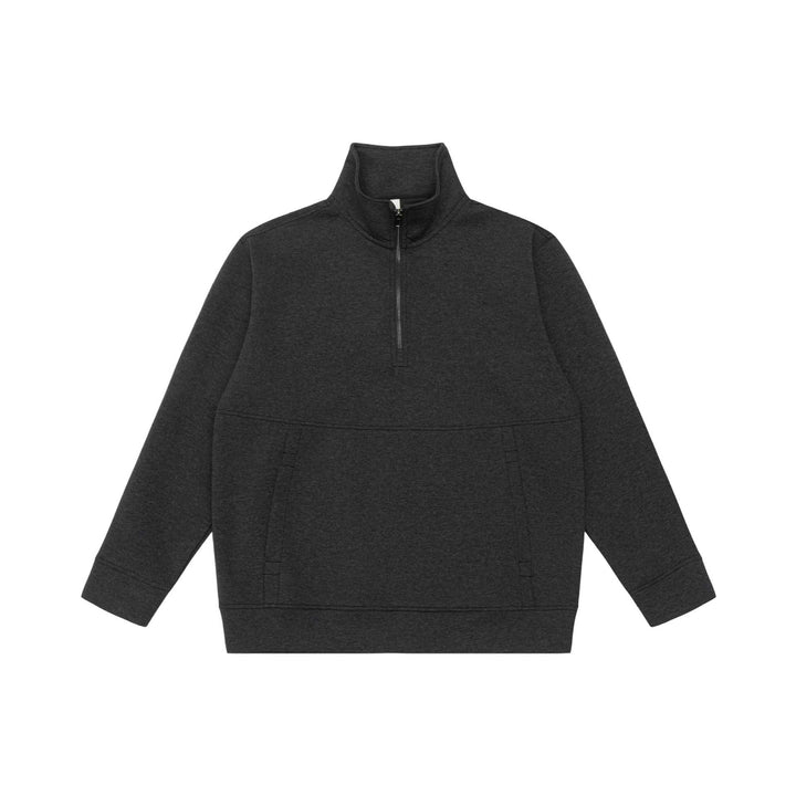 Unisex half-zip sweatshirt with high standing collar, kangaroo pocket and boxy cut Mune Fashion