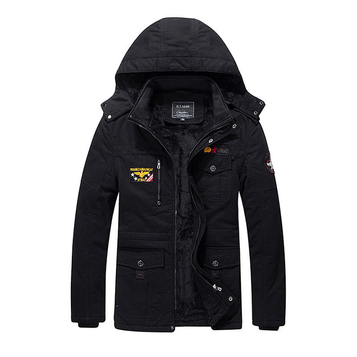 Men's Military-Inspired Canvas Parka with Teddy Lining, Removable Hood and Utility Pockets Mune Fashion