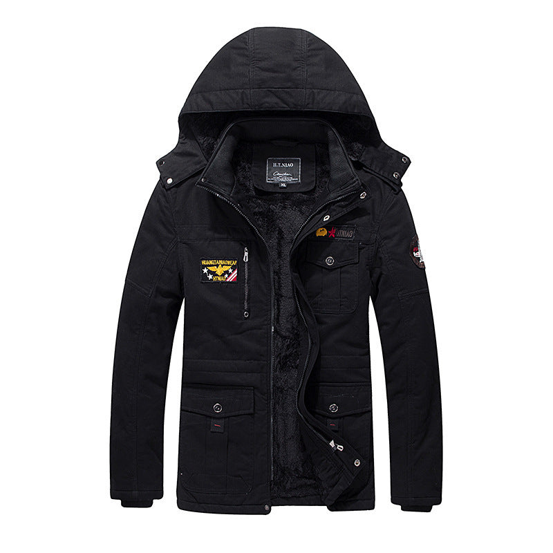 Men's Padded Hooded Parka with Teddy Lining, Utility Pockets and Durable Canvas Look Mune Fashion