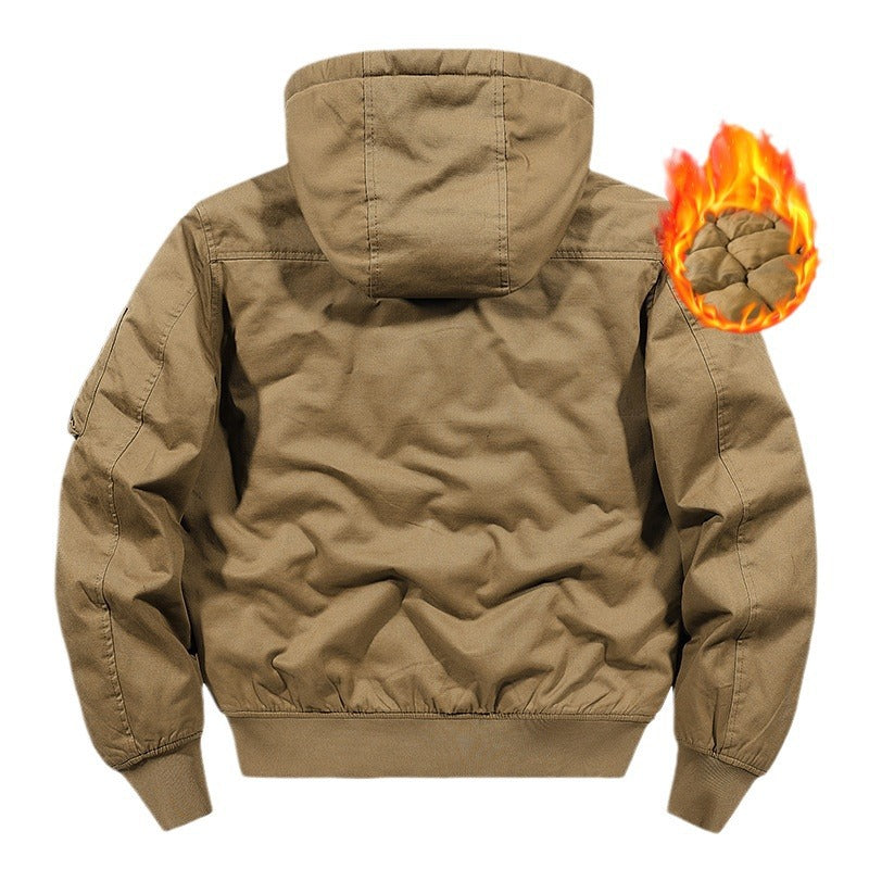 Men's Padded Hooded Bomber Jacket with Diamond Quilted Lining and Arm Pocket Mune Fashion