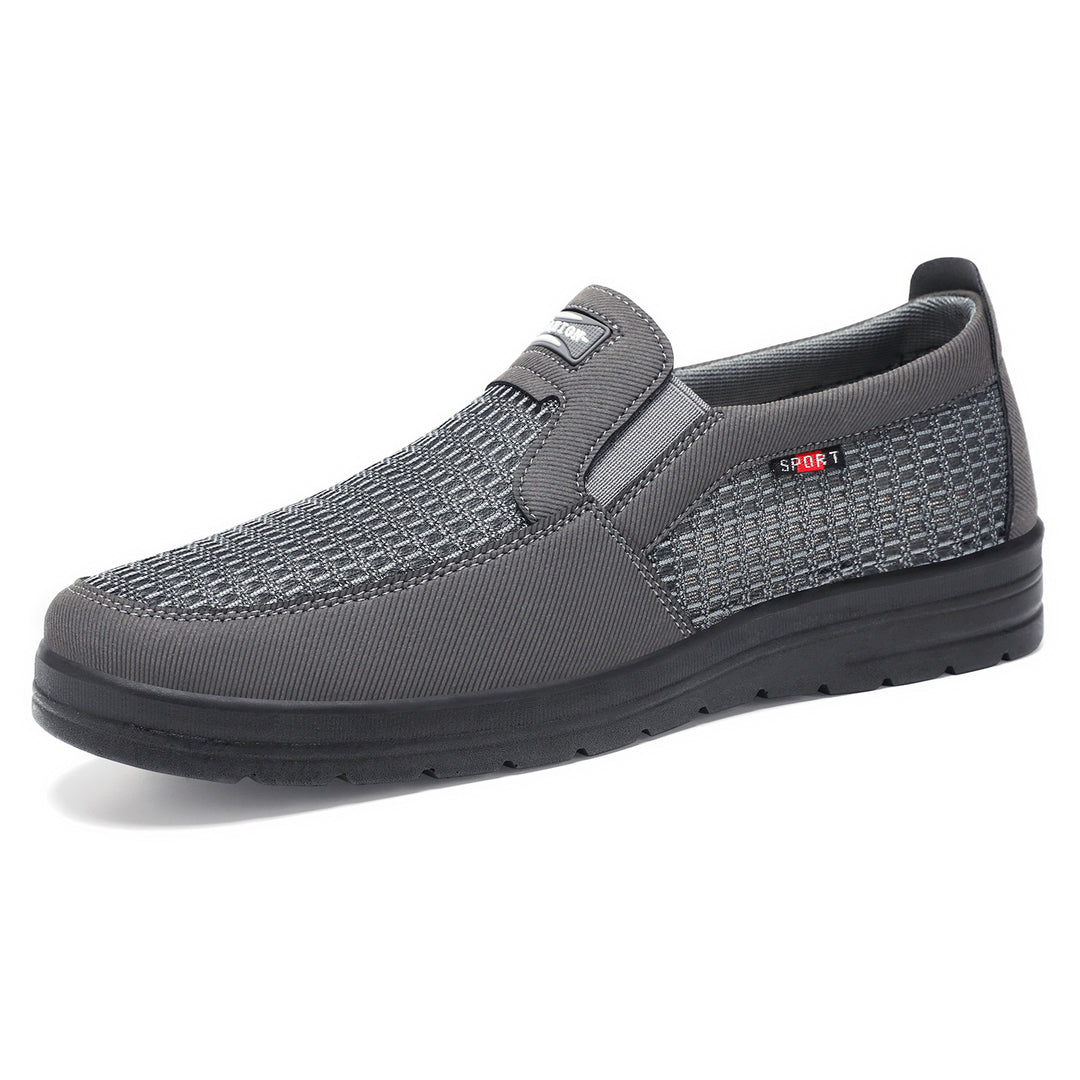 Men's breathable slip-on leisure shoe with knitted upper, elastic entry and shock-absorbing EVA sole Mune Fashion