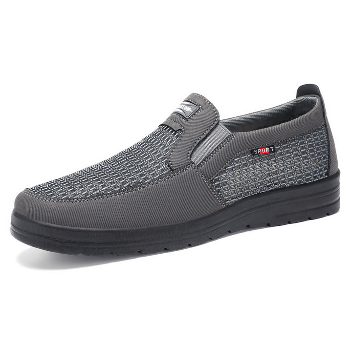 Men's breathable slip-on leisure shoe with knitted upper, elastic entry and shock-absorbing EVA sole Mune Fashion