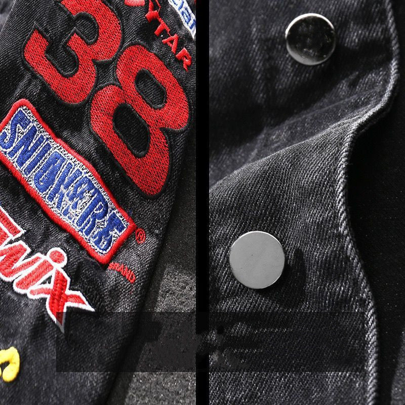 Men's Fashion Jeans Jacket with Creative Patches Mune Fashion