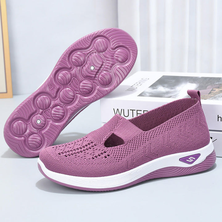 Women Breathable Slip-On Sneakers with Elastic Design Mune Fashion