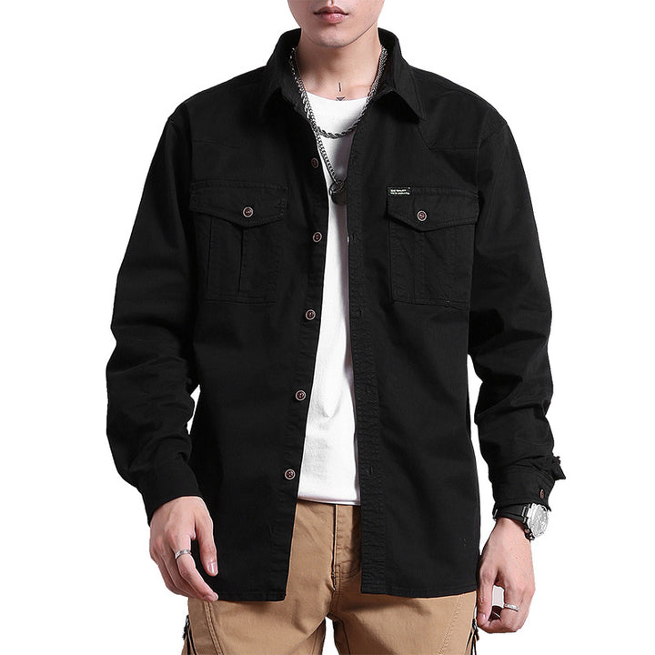 Men's Loose Utility Shirt with Flap Pockets and Workwear Details Mune Fashion