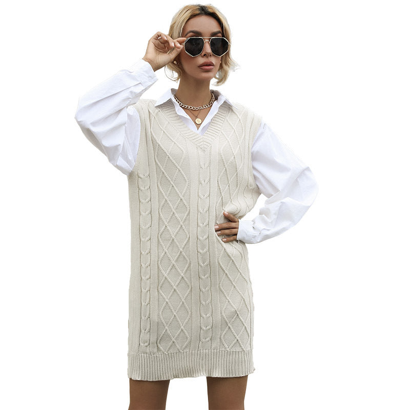 Women Casual Knit Sweater Dress Mune Fashion