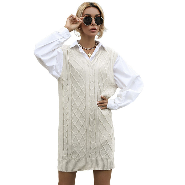 Women Casual Knit Sweater Dress Mune Fashion
