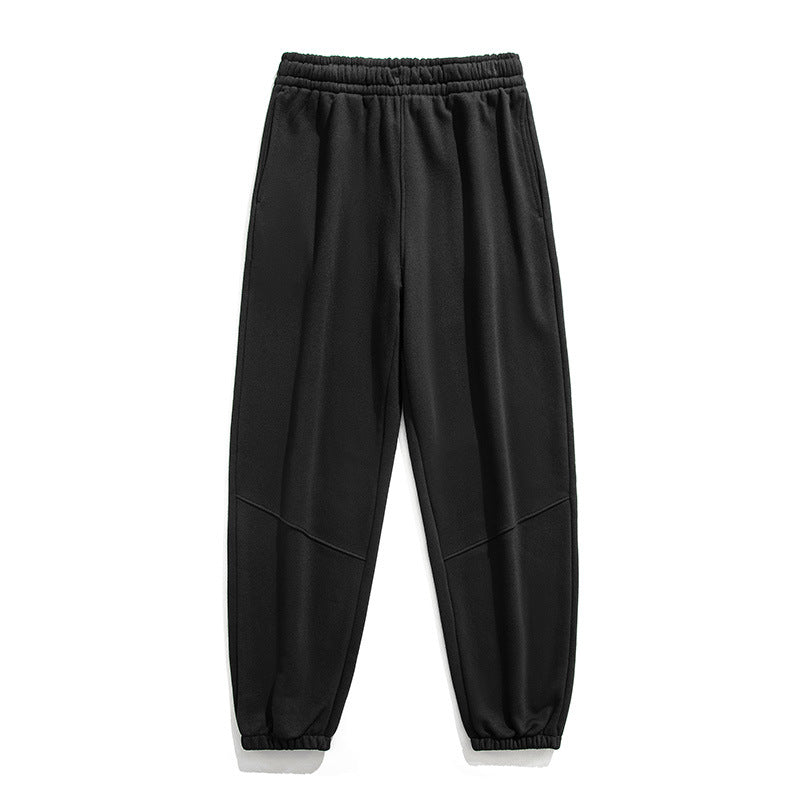 Men's fleece joggers with tapered cut, elastic drawstring waistband & knee panels Mune Fashion
