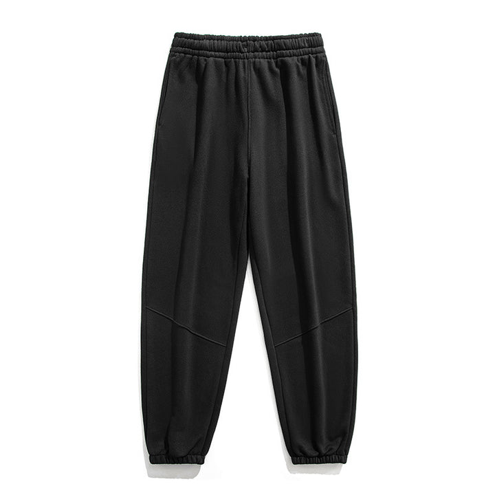 Men's fleece joggers with tapered cut, elastic drawstring waistband & knee panels Mune Fashion
