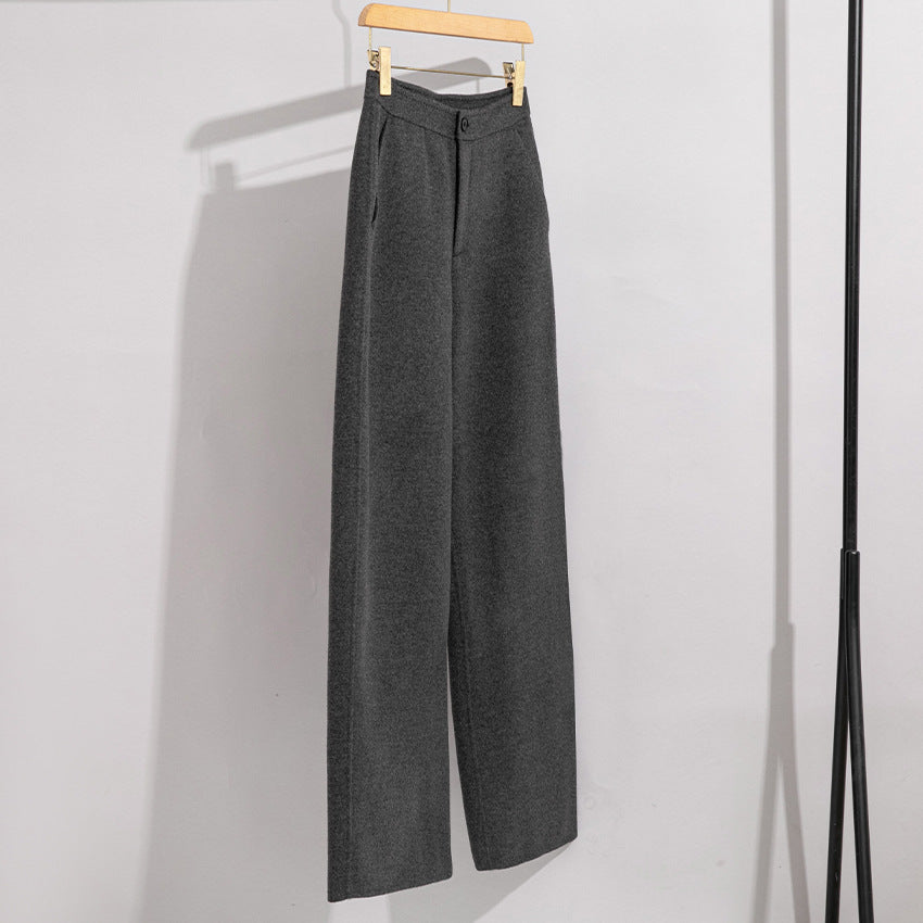 Women High-Waist Palazzo Pants with Wide Leg and Simple Waistband Mune Fashion