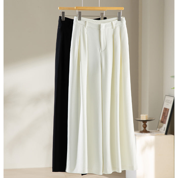 Women Wide High-Waist Trousers with Pleats and Culotte Silhouette Mune Fashion
