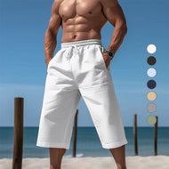 Men's casual knee-length Bermuda shorts with elastic waistband and drawstring Mune Fashion
