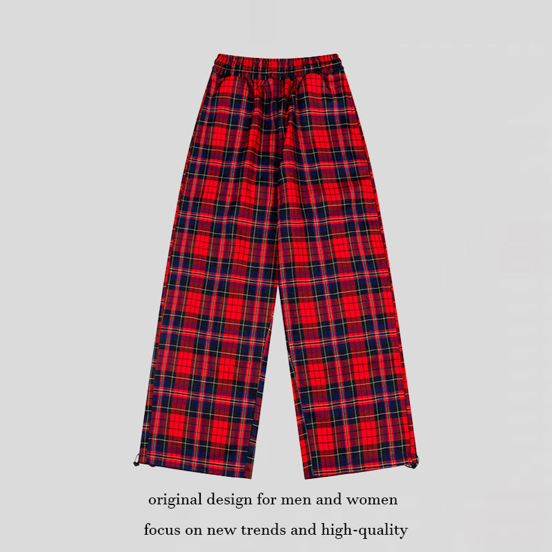 Ladies Checked Palazzo Loungewear Pants with High Comfort Waistband and Adjustable Hem Mune Fashion