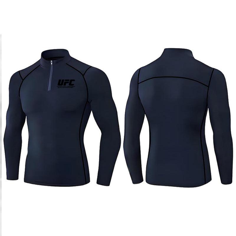Men's tight-fitting compression shirt with short zipper and long sleeves Mune Fashion