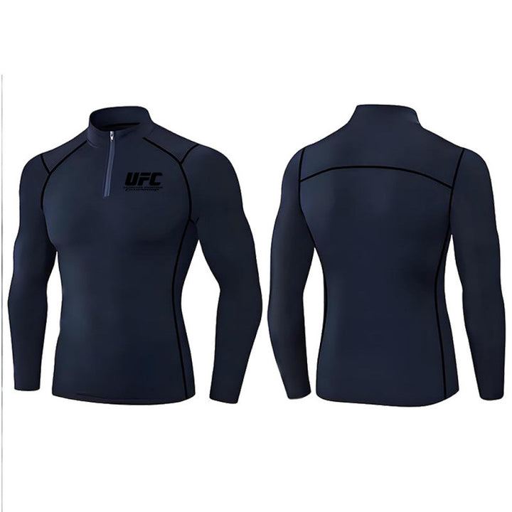 Men's tight-fitting compression shirt with short zipper and long sleeves Mune Fashion