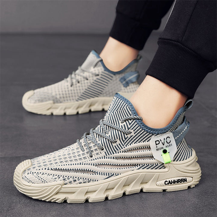 Men's lightweight knitted trail sneakers with sock-like entry and cushioning profile sole Mune Fashion
