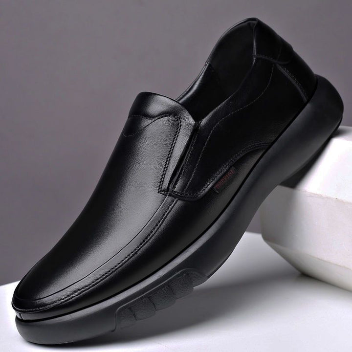 Men's Elegant Comfort Slip-On in Leather Look with Cushioning Platform Sole Mune Fashion