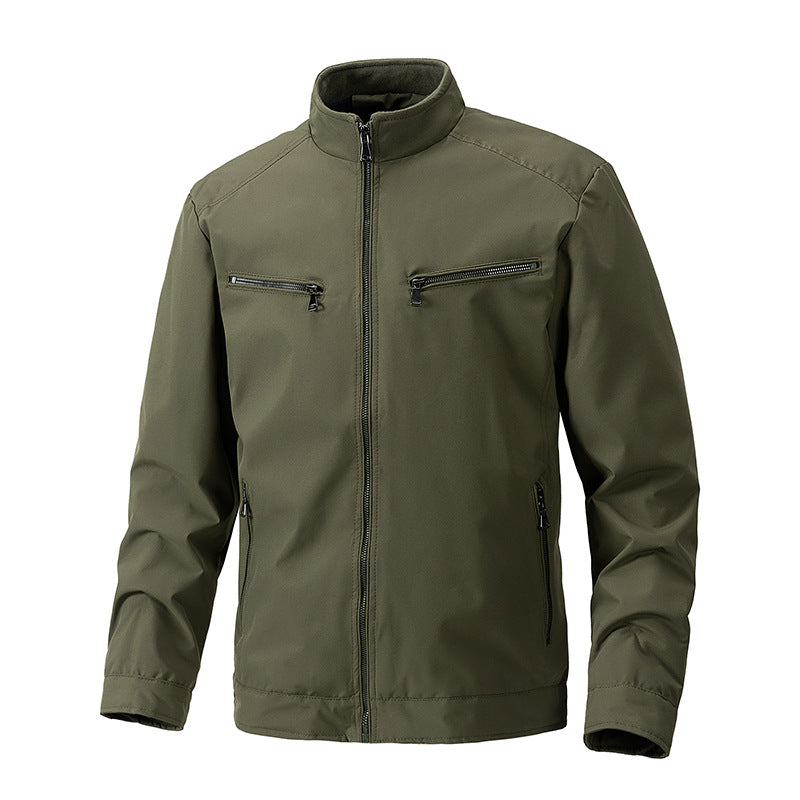 Men's softshell outdoor jacket with stand-up collar water-repellent and four zippered pockets Mune Fashion