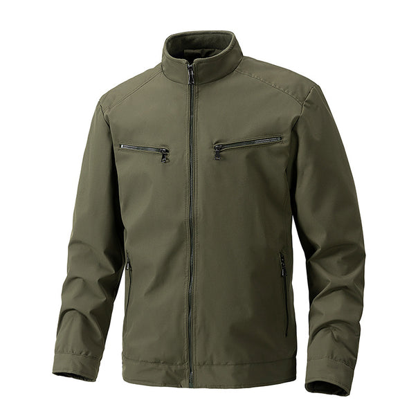 Men's softshell outdoor jacket with stand-up collar water-repellent and four zippered pockets Mune Fashion