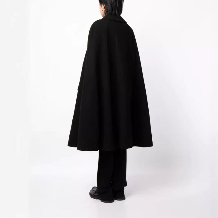 Men's double-breasted cape coat made of wool blend with cape cut Mune Fashion
