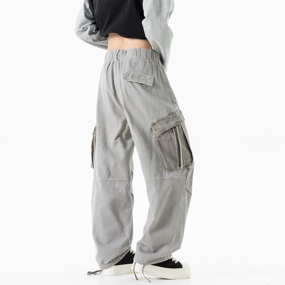 Herren Cargo-Hose mit Kordelbund, weitem Schnitt und Mehrfachtaschen Mune Fashion