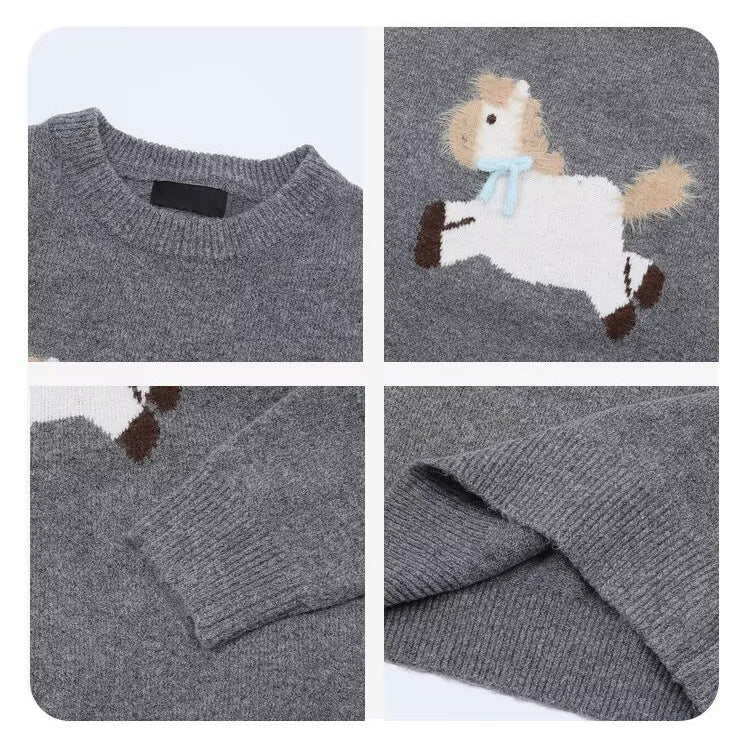 Men's Comfortable Chunky Knit Sweater with Unicorn Motif Mune Fashion