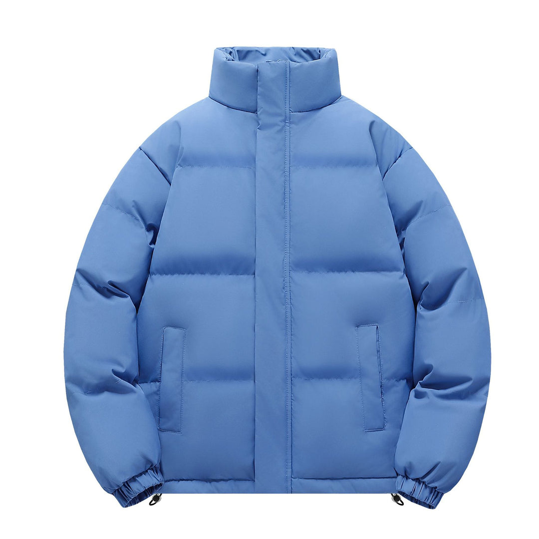 Men's short cut heavily padded quilted jacket with high stand-up collar and drawstring hem Mune Fashion