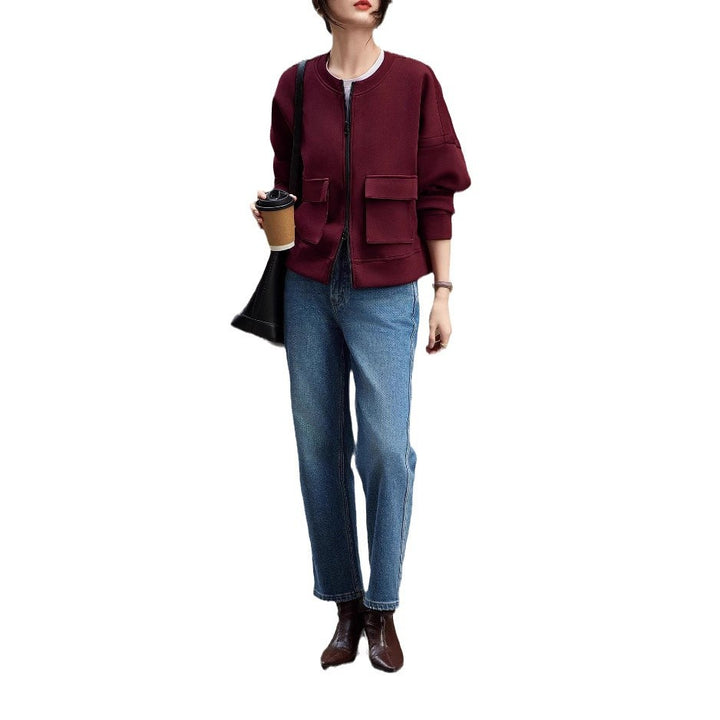 Ladies Fashionable Oversized Sweat Jacket Mune Fashion