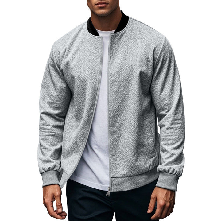 Men's Sporty Bomber Jacket with High Collar Mune
