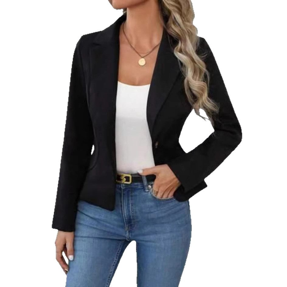 Women's fitted single-button blazer with lapel collar and flap pockets Mune Fashion