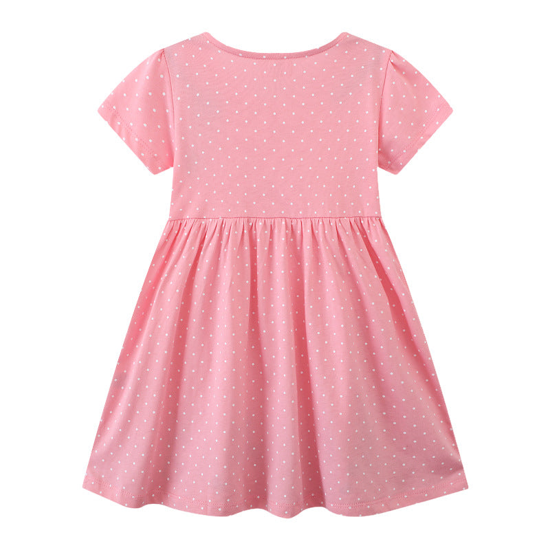 Girls leisure dress with colorful animal appliqués Mune Fashion