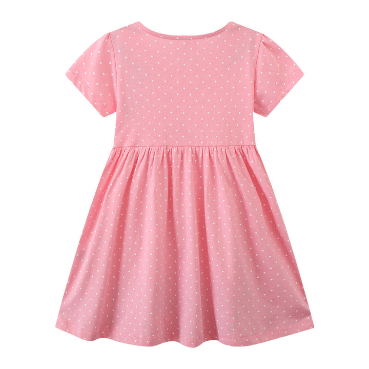 Girls leisure dress with colorful animal appliqués Mune Fashion