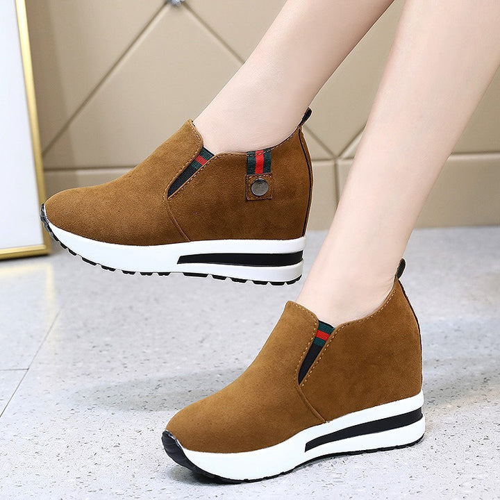 Women's Nan Slip-On Wedge Ankle Boot with Hidden Platform and Non-Slip Profile Sole Mune Fashion