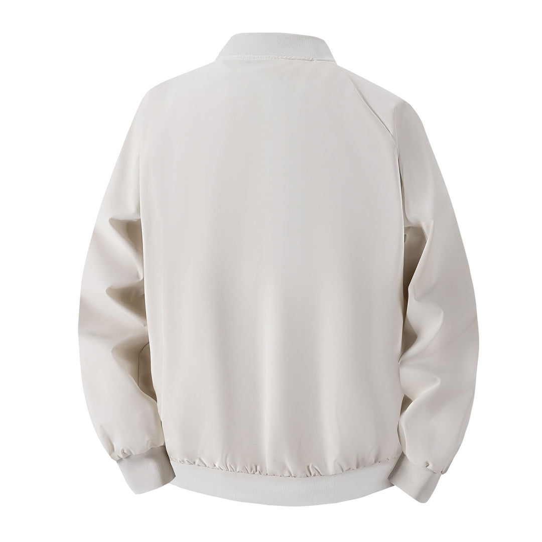 Men's Lightweight Bomber Transitional Jacket with Raglan Sleeves, Ribbed Hem & Windproof Shell Mune Fashion