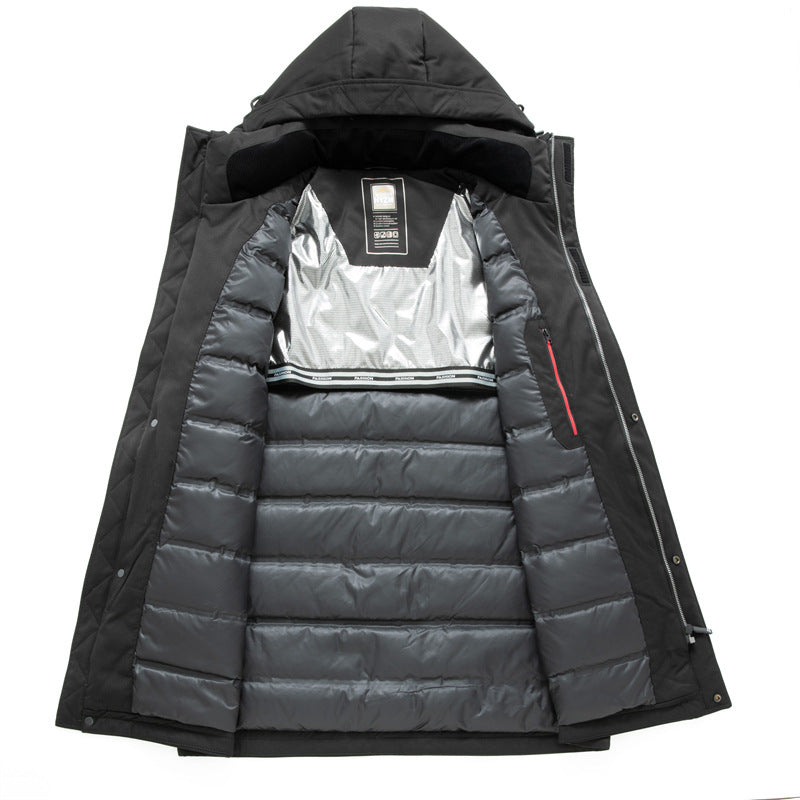Men's Water-Repellent Thermal Parka with Hood and Multiple Pockets Mune Fashion