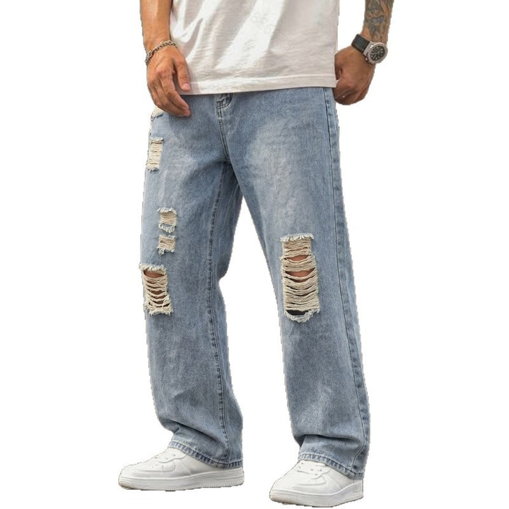 Men's Casual Loose-Fit Ripped Jeans Mune Fashion
