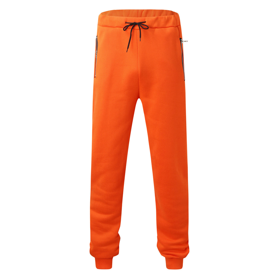 Men's comfortable jogging pants with elastic waistband drawstring tapered legs and side zip pockets Mune Fashion