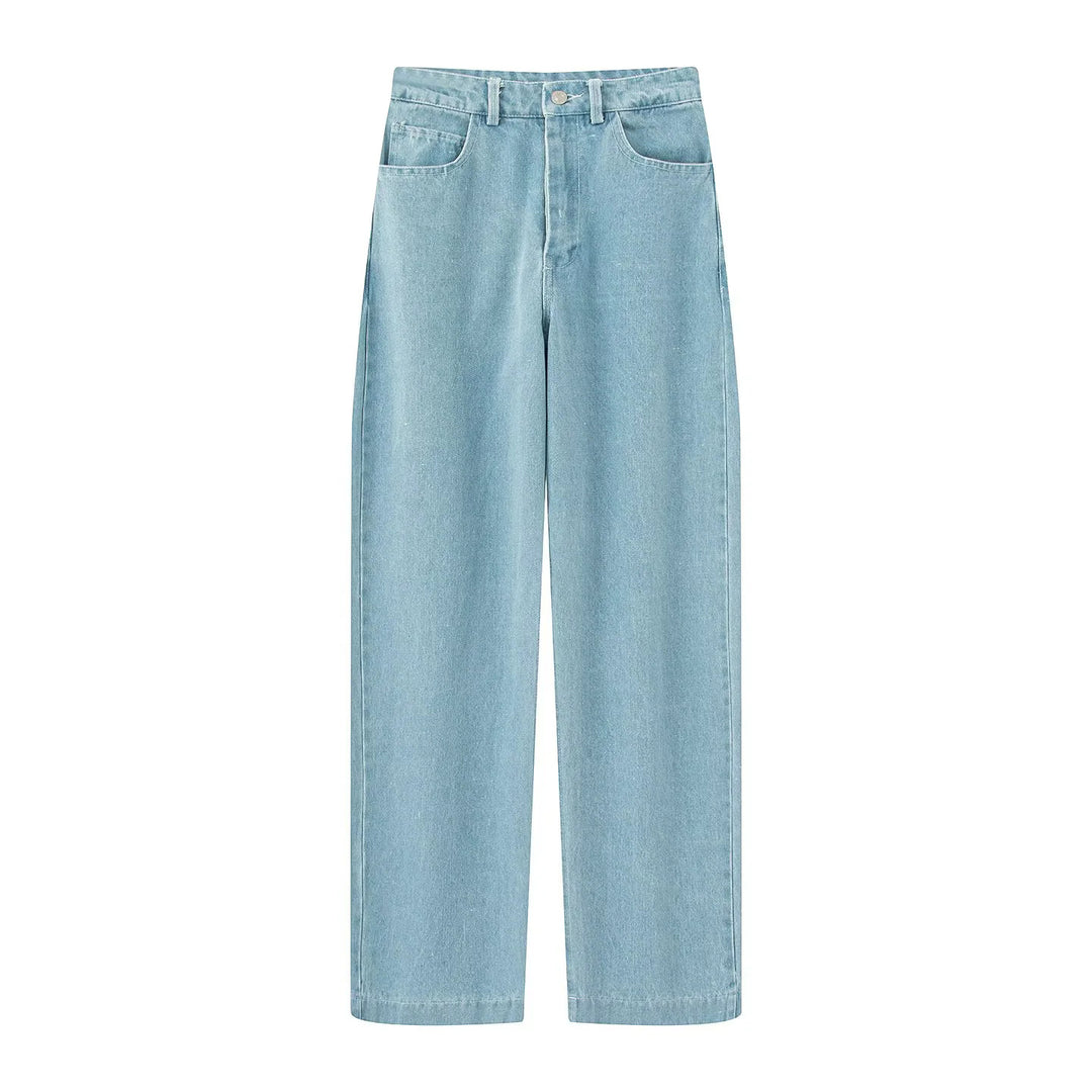 Women’s high-waisted wide jeans with straight leg and classic pocket design Mune Fashion