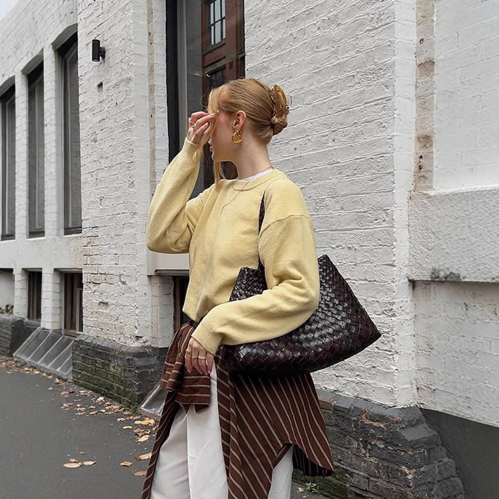 Women Boxy Fine Knit Sweater with Raglan Sleeves and Ribbed Cuffs Mune Fashion