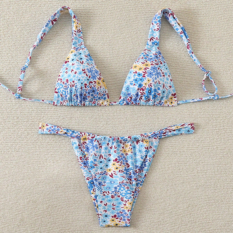 Ladies triangle bikini with floral pattern and adjustable straps Mune Fashion 1779790786