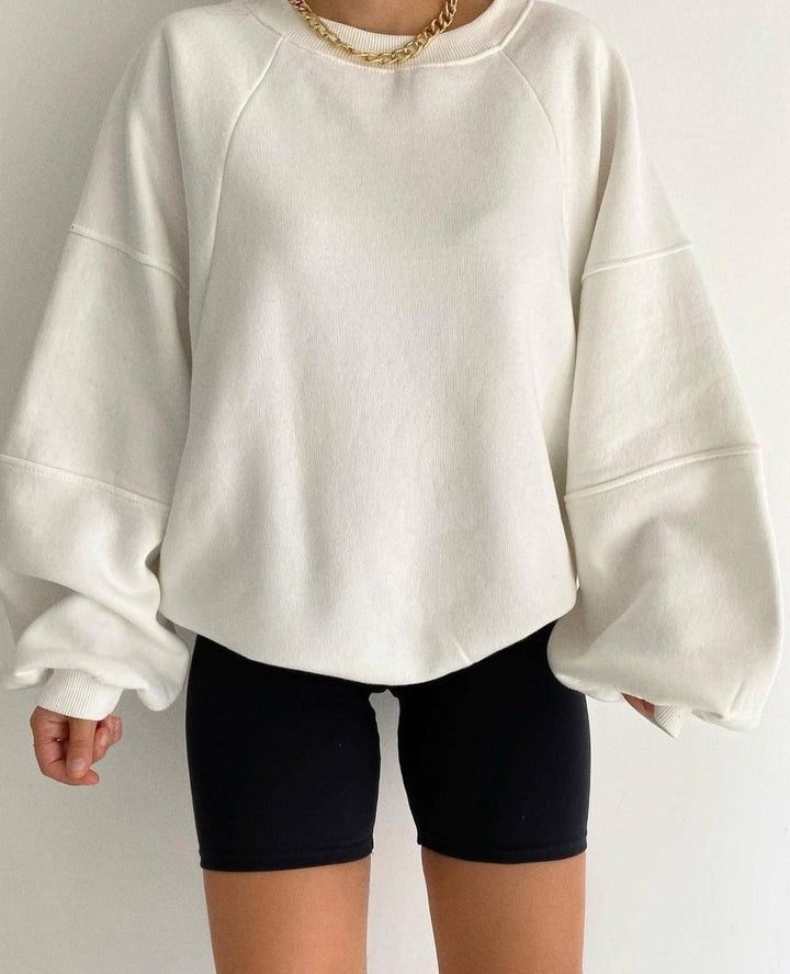 Women's Comfort Loungewear Set Oversized Sweatshirt with High-Waist Biker Shorts Mune Fashion