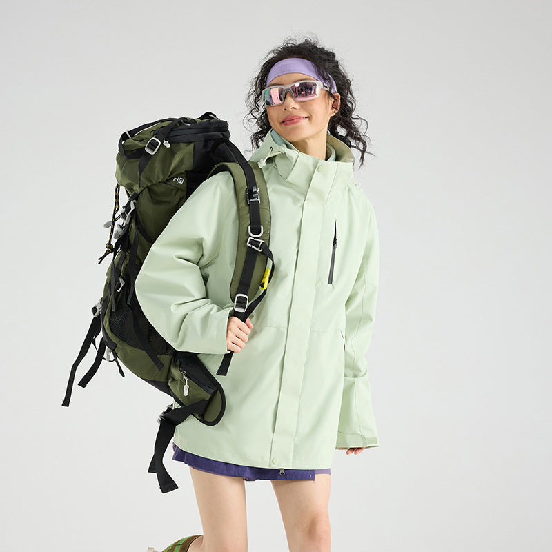 Women's Lightweight Waterproof Parka Hoodie Jacket with Sealed Seams and Drawstring Mune Fashion