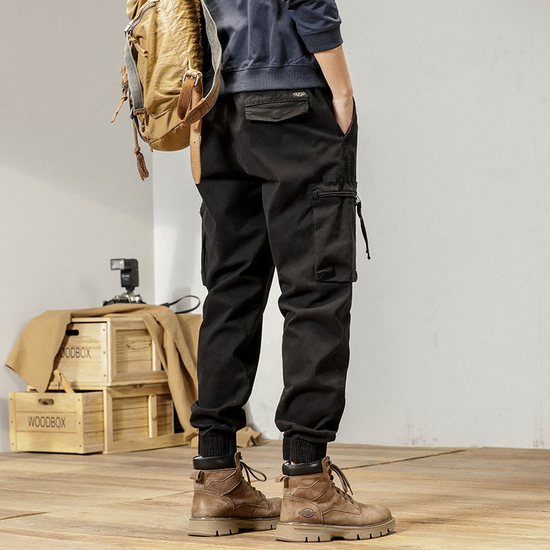 Herren funktionale Cargo-Jogginghose mit elastischem Bund und Reißverschluss-Taschen Mune Fashion