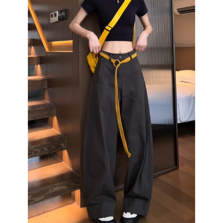 Women’s Wide Cotton Pants with Statement Belt Mune Fashion